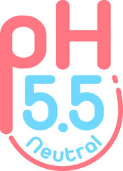 Vector logo pH 5.5 , Flat icon pH