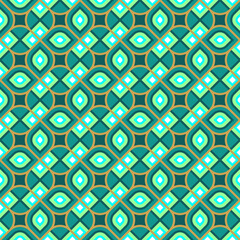 Luxury oriental tile seamless pattern. Colorful floral patchwork background. Mandala boho chic style. Rich flower ornament. square leaf design elements. Portuguese moroccan motif. Unusual flourish 
