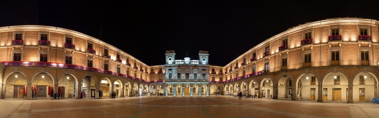 Panoramic view of the Mercado Chico square, the main square of Ávila, a UNESCO world heritage city.