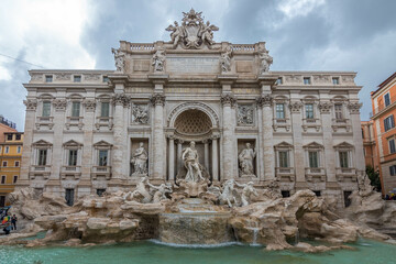 Naklejka na ściany i meble The Trevi Fountain is the largest and most famous fountain in Rome, considered by many to be the most beautiful fountain in the world.