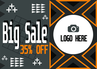Obraz premium Big sale 35% off. Banner for logo. Online sales and promotion for stores.