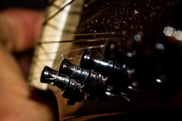 Guitar strings closeup