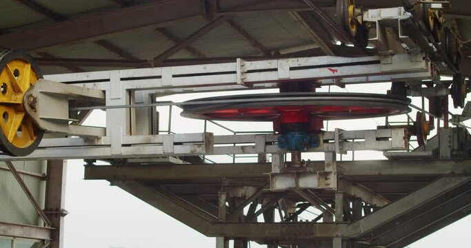 Ropeway engine running the cable. These Ropeway is located in Guwahati Assam(India). 
I shot this video with my Pocket Cinema Camera 4K using Samyang 35mm lens.