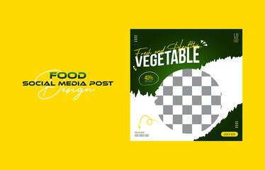 Super delicious Healthy food restaurant social media posts and web banner template design