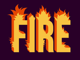Fire text. Flaming 