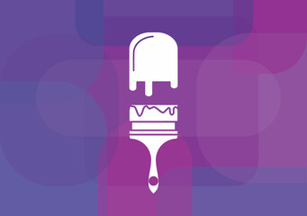 Paint brush icon in trendy flat style Vector illustration