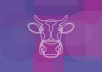 Cow flat icon. Single high quality outline symbol of animal for web design or mobile app. Thin line signs of cow for design logo, visit card, etc. Outline pictogram of cow
