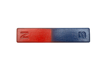 The bar magnet on a white background