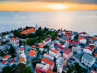 Primosten City Drone Shot