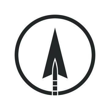 Arrowhead for archery graphic icon. Arrow sign isolated on white background. Vector illustration