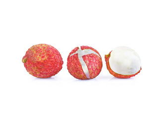 lychees isolated on white  background