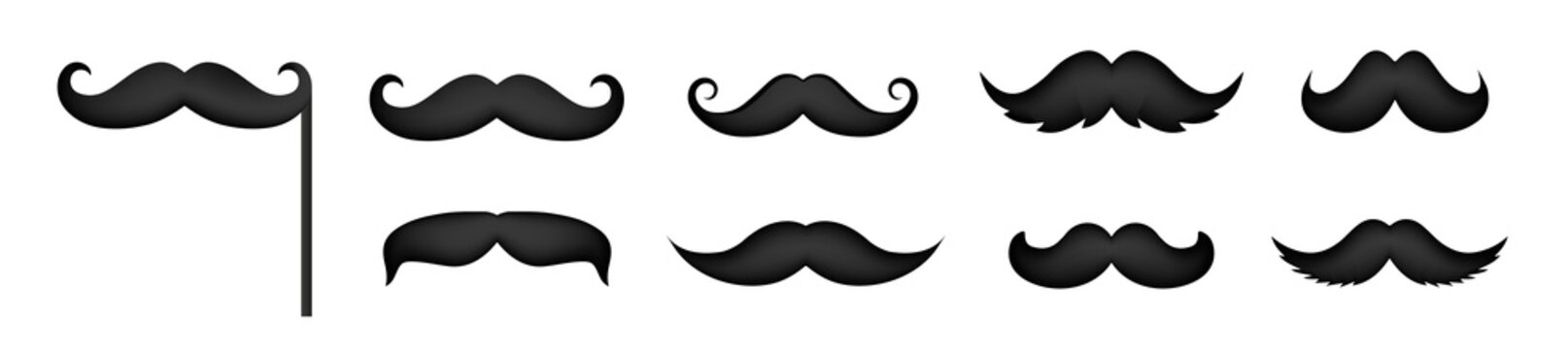 Vector set of hipster mustache icon