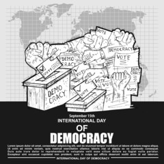 International Day Of Democracy, 15 September, Poster and Banner vector