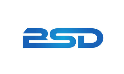 Connected BSD Letters logo Design Linked Chain logo Concept