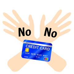 クレジットカード不可のベクターイラスト。
「クレジットカードは使えません」