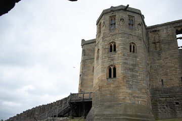 Inside the grounds of the medieval Warkworth Castle which was home to the powerful Percy family in the late Middle Ages