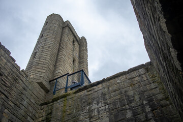 Inside the grounds of the medieval Warkworth Castle which was home to the powerful Percy family in the late Middle Ages