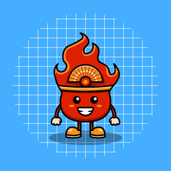 Fire character vector illustration in cartoon flat style