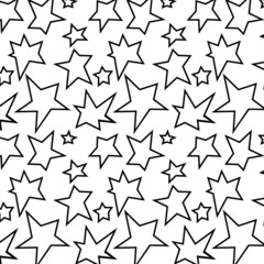 Fototapeta premium Vector illustration of hand drawn doodle seamless pattern with stars.