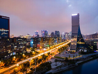 Fototapeta na wymiar Aerial photography Chengdu modern urban architectural landscape night view