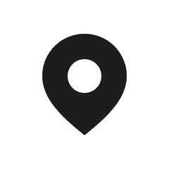Map address marker solid icon. Place location glyph vector symbol.