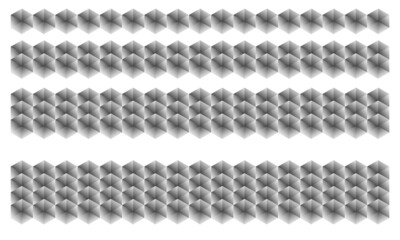 one two three four scales repeat pattern with hexagon shape