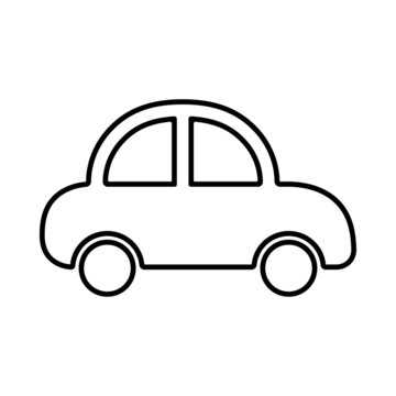 Car line icon. Simple outline style car logo. Retro car pictogram. Isolated illustration automobile sign.