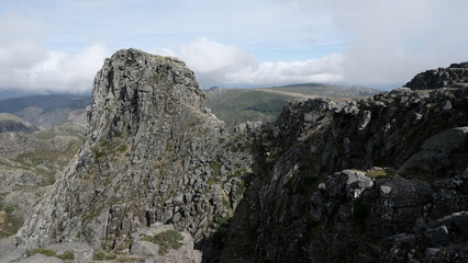 Rocky mountains landscape, cloudy sky