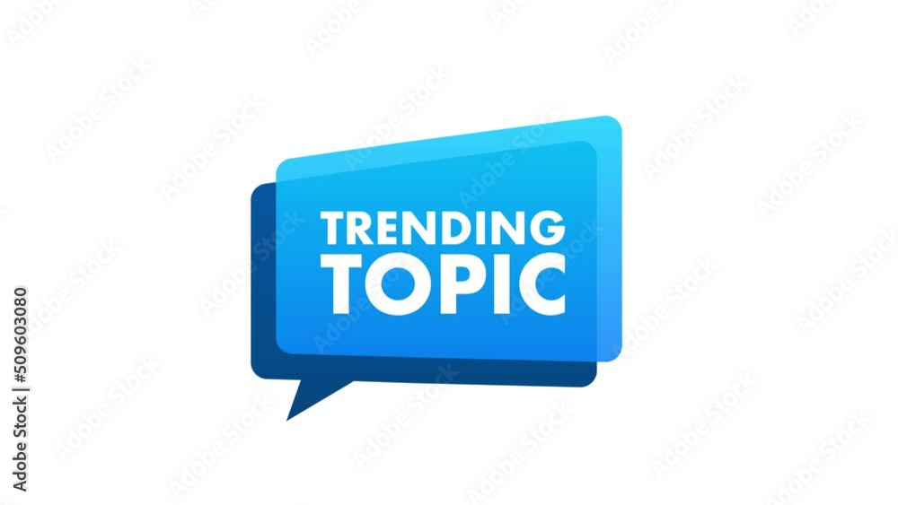 Poster trending topic icon badge. ready for use in web or print design. banner design. trend motion graphic
