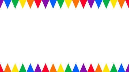 Horizontal triangle flag rainbow colorful background design. Happy LGBT people pride month theme vector template.  - obrazy, fototapety, plakaty