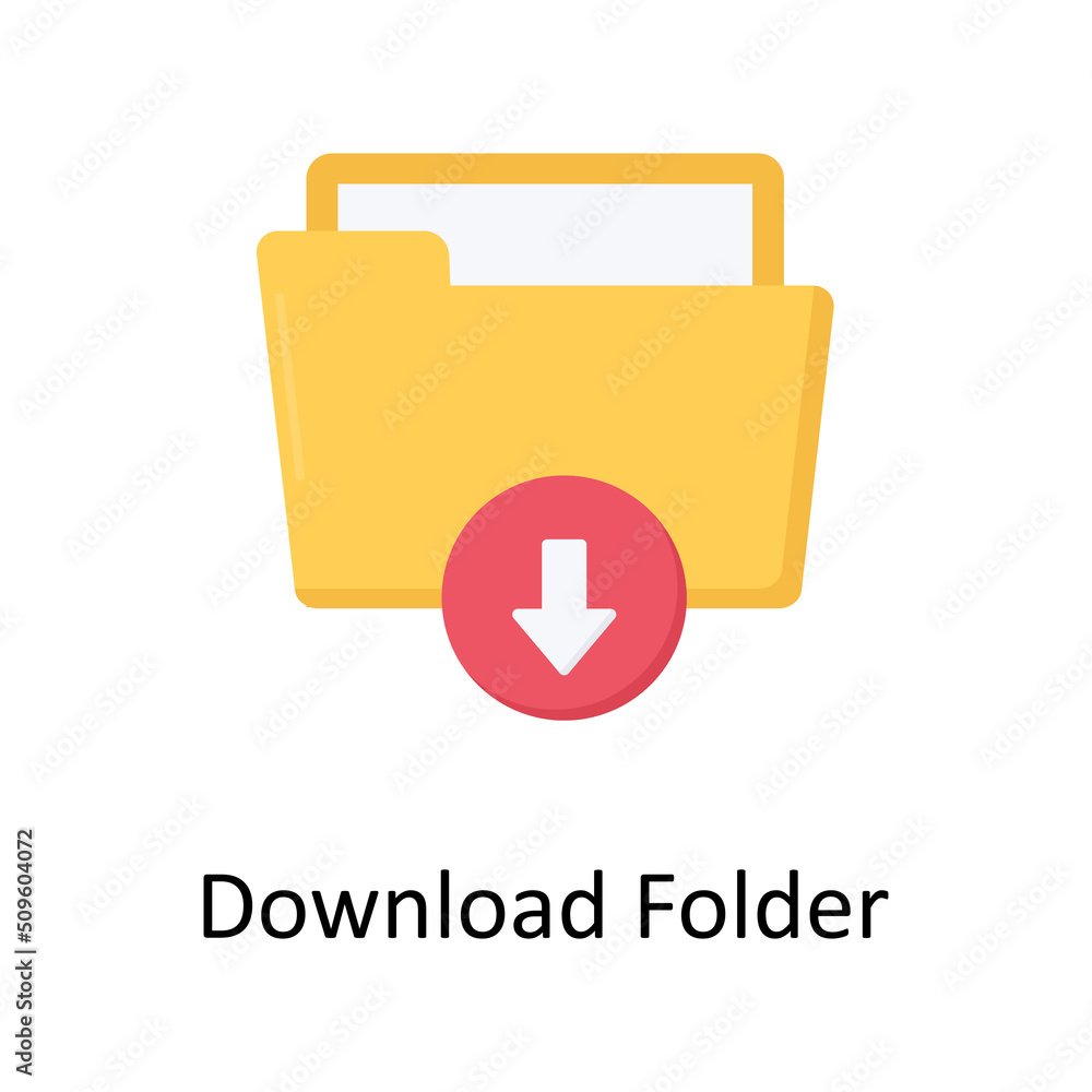 Poster download folder vector flat icon for web isolated on white background eps 10 file