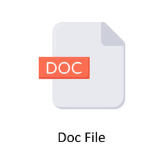 Doc File vector flat icon for web isolated on white background EPS 10 file