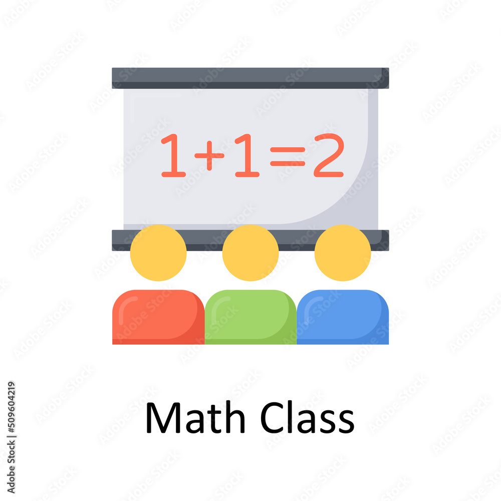 Poster math class vector flat icon for web isolated on white background eps 10 file
