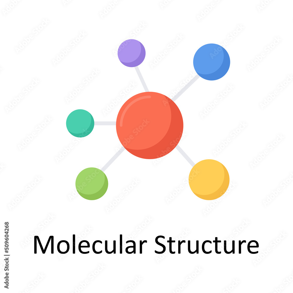 Poster molecular structure vector flat icon for web isolated on white background eps 10 file