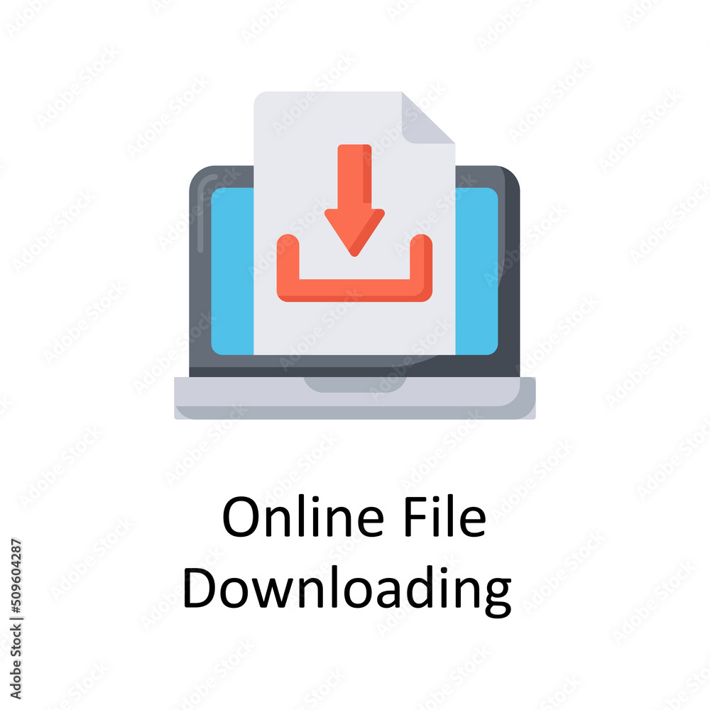 Poster online file downloading vector flat icon for web isolated on white background eps 10 file