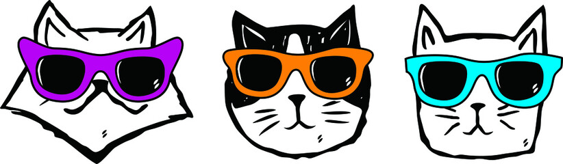 cute cat illustration vector for kids