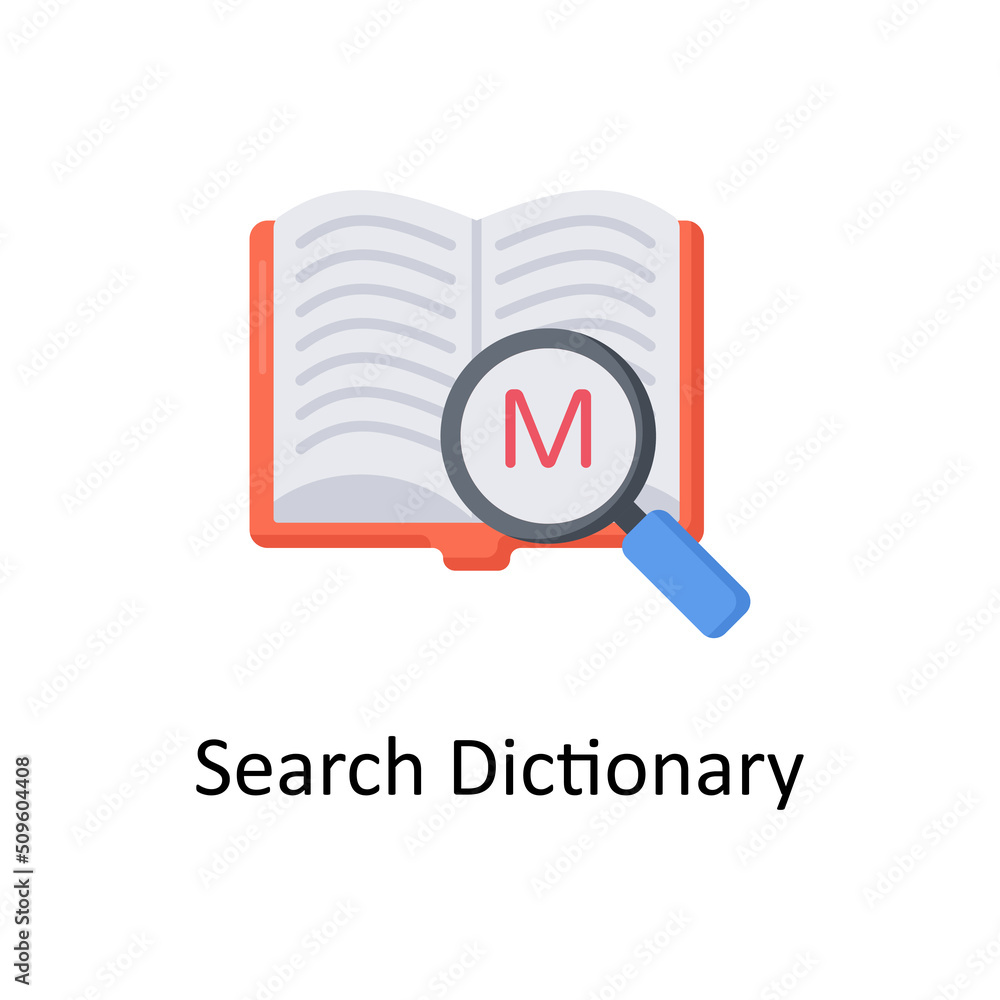 Poster search dictionary vector flat icon for web isolated on white background eps 10 file