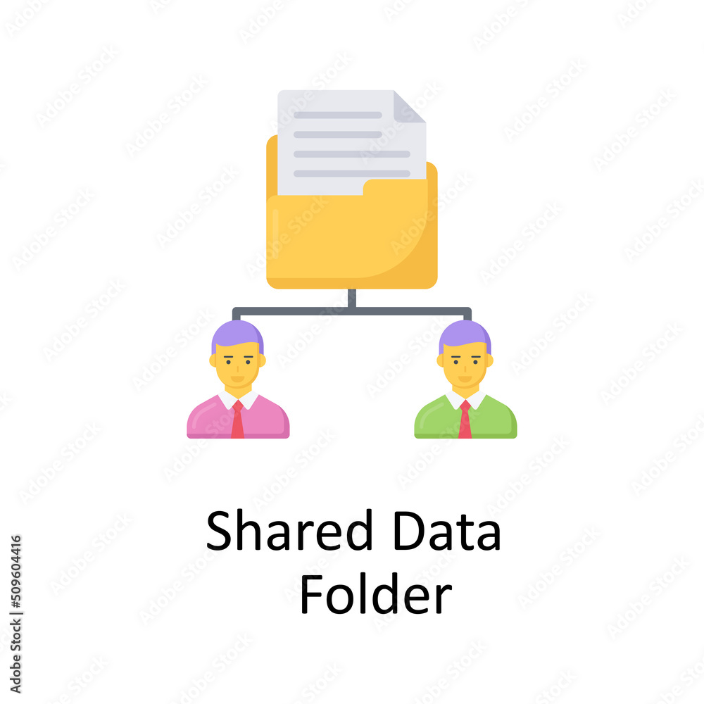 Aufkleber shared data folder vector flat icon for web isolated on white background eps 10 file