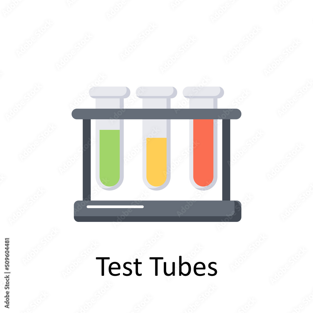 Poster test tubes vector flat icon for web isolated on white background eps 10 file