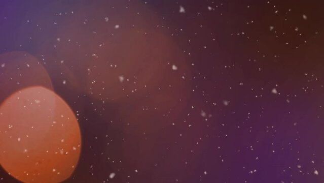 Animation of waves, bokeh and dust over violet background