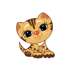 A cute cat character, a sweet little red kitty with stripes