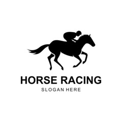 Obraz na płótnie Canvas horse race logo