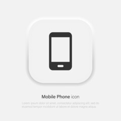 Mobile phone vector icon in trendy neumorphism style. Smartphone symbol for web apps. Vector EPS 10