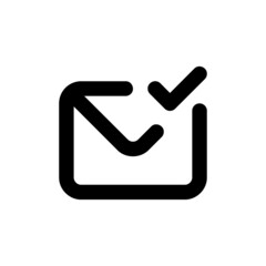 Mail icon. Envelope sign. Vector Illustration. Email icon. Letter icon. Email notification with checkmark tick symbol. Vector EPS 10