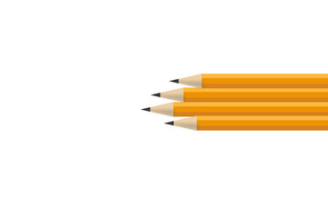 yellow pencil on a white background