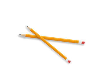 yellow pencil on a white background