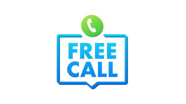 Free call. Information technology. Telephone icon. Customer service. Motion graphics 4k