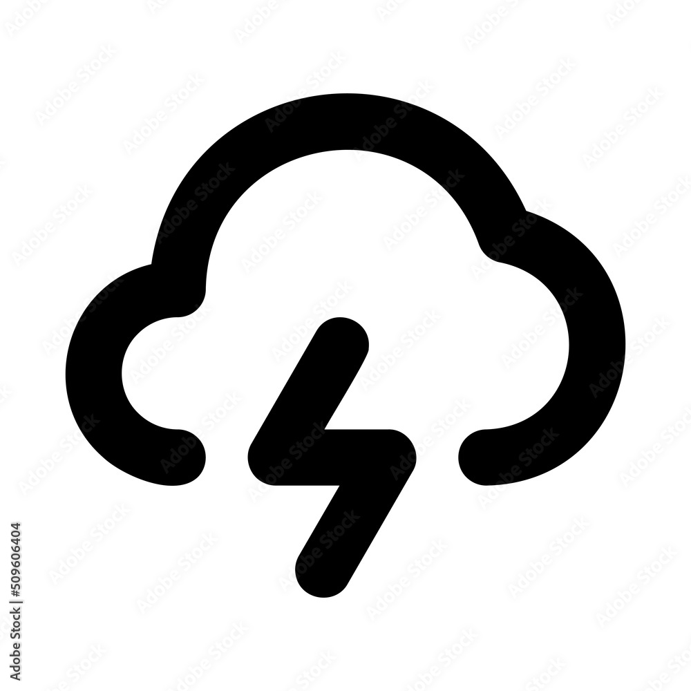Poster thunder storm vector icon. cloud with lightning symbol isolated. weather icon. vector eps 10