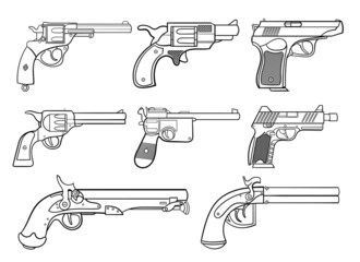 Pistol vector design illustration isolated on white background