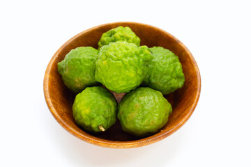 Bergamot kaffir lime herb fresh isolated on white